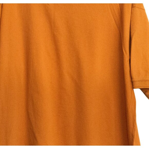 Polo Shirt Mens 2XL Orange With Button Collar & Short Sleeves - Picture 5 of 6